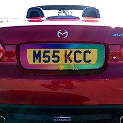shaped number plate