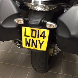 motorcycle number plate