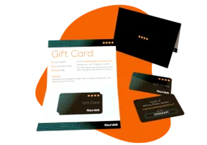 Number plate gift cards.