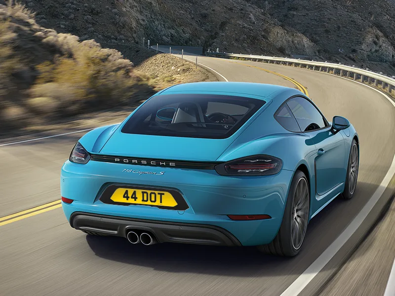 Porsche Cayman 718 Black Signature & Classic Plate Set