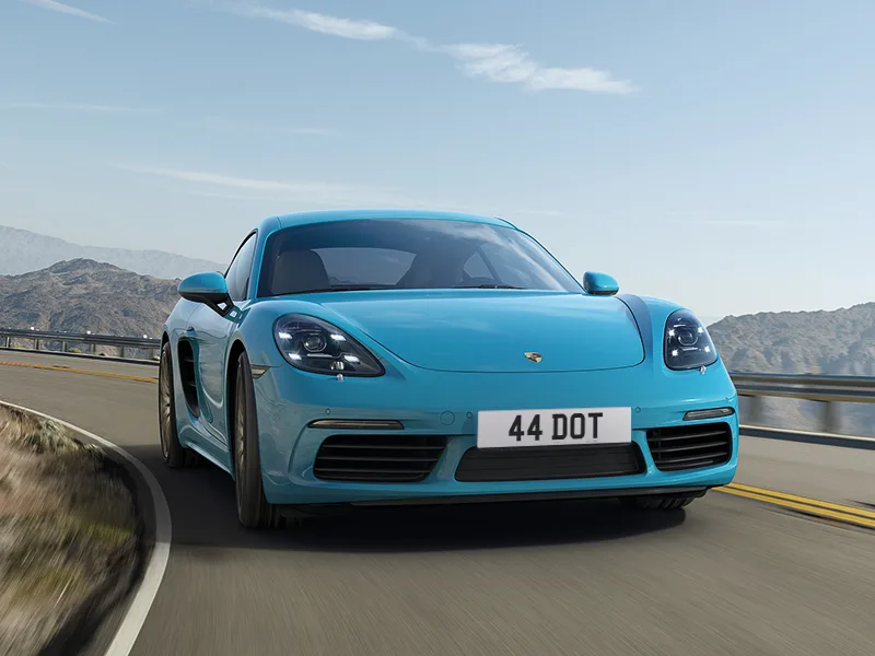 Porsche Cayman 718 Reflective Signature & Classic Plate Set