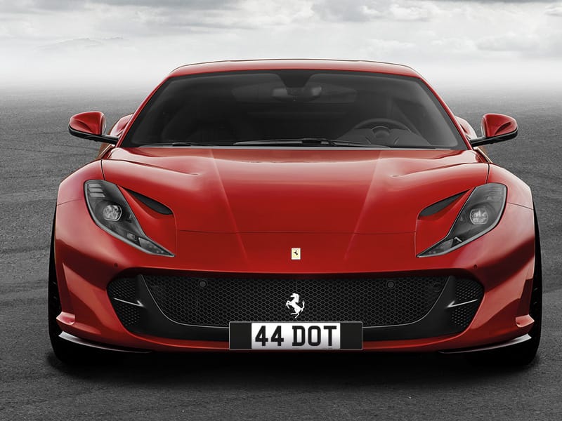 Ferrari 812 Superfast Black Signature & Classic Plate Set