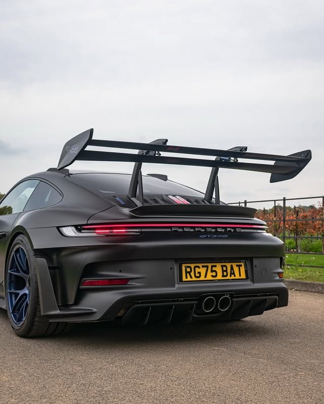 Fourdot Signature Range custom shaped number plate fitted to Porsche 911 992.1 GT3RS with premium personalised design