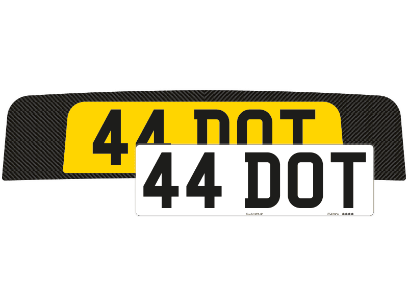 Lotus Emira Carbon Signature and Zero number plate set