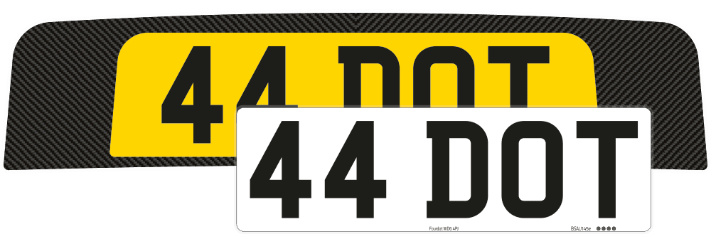 Carbon Signature rear and Zero front number plates for Lotus Emira