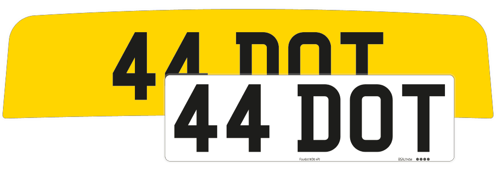 Reflective Signature rear plate with Zero front plate for Lotus Emira