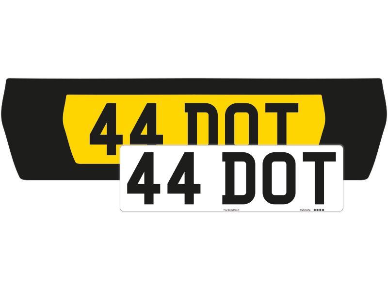 MINI Countryman black designer number plates with compact Zero front plate