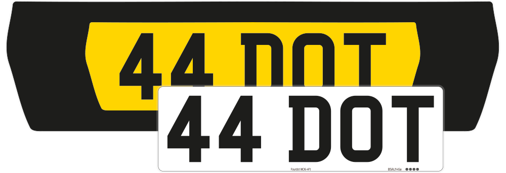 MINI Countryman black designer number plate set with compact Zero front plate