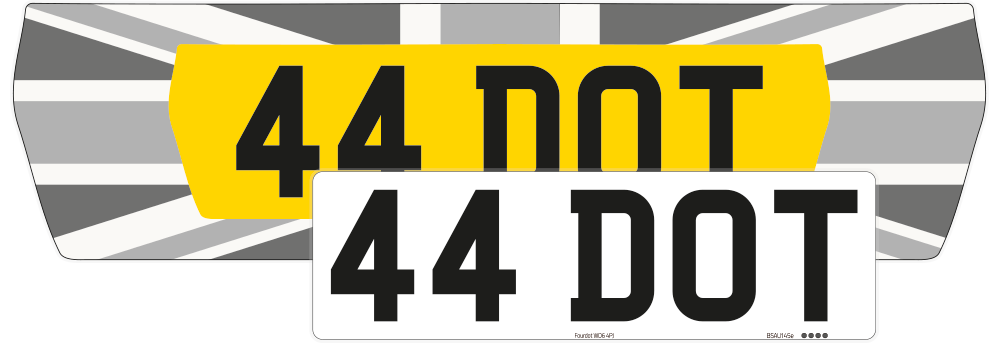 MINI Countryman Union Jack number plate set with compact Zero front plate